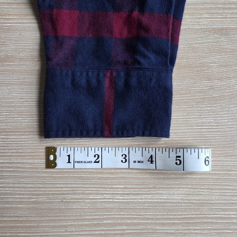 FRAME Refined Plaid Red Blue Classic Flannel Button Up Shirt Mens Size XL - Picture 7 of 10